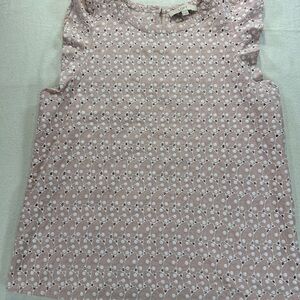 Ann Taylor Loft Blouse, Sz M, Blush & White Eyelet Cottage Core